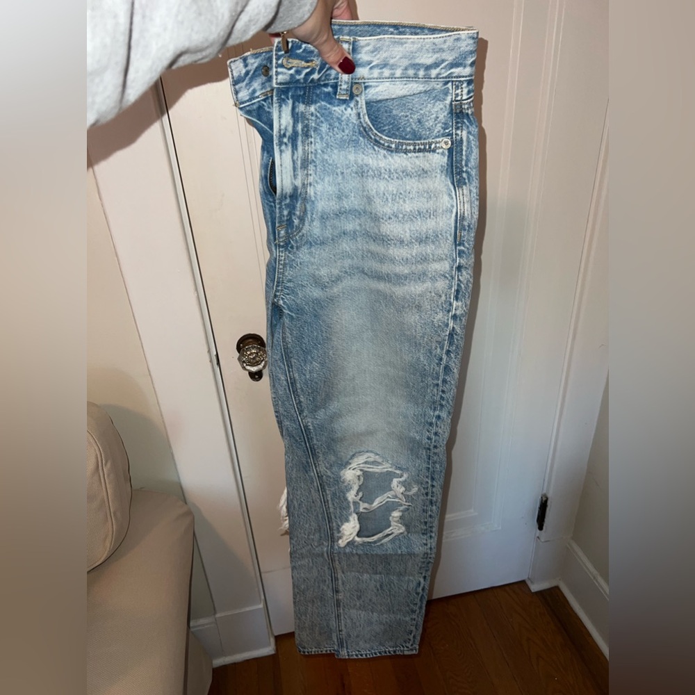 Mom Jean with minimal rips